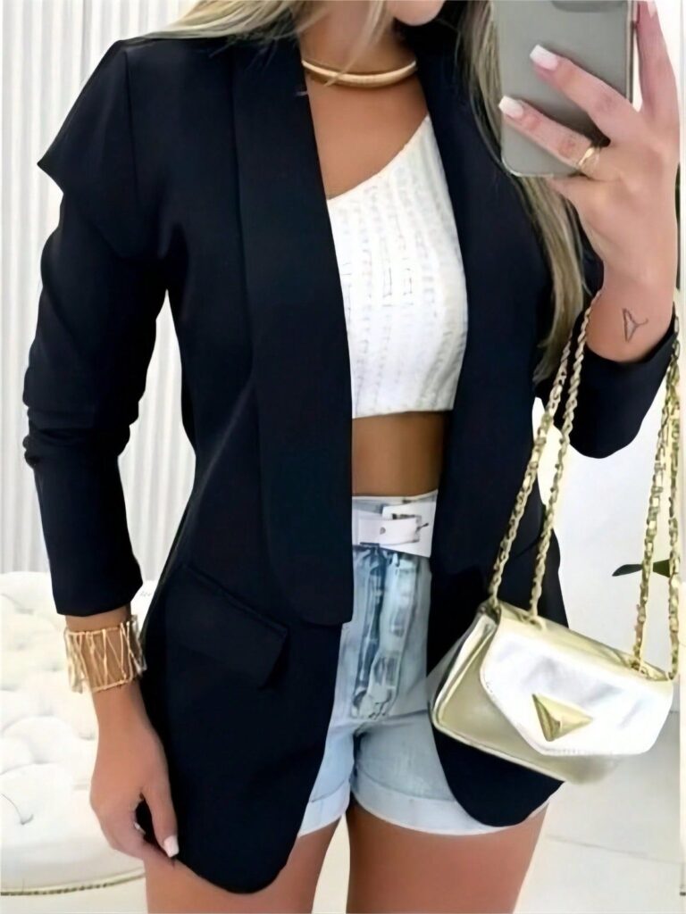 Blazer Longo alfaiataria Feminina Linfon Modas
